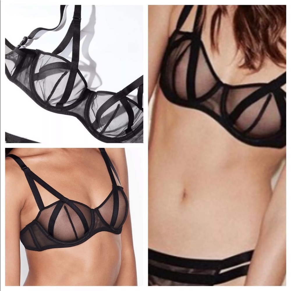 🖤 VS Unlined Mesh Balconette Bra - 34D 🖤